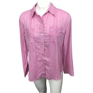 Elegant Pink Button-Down 100% Silk Shirt for Women